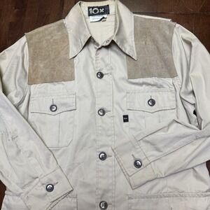 Vtg 10-X Sport Clothing Shooting Jacket‎ Shirt Mens XL 46 Canvas Hunting Safari